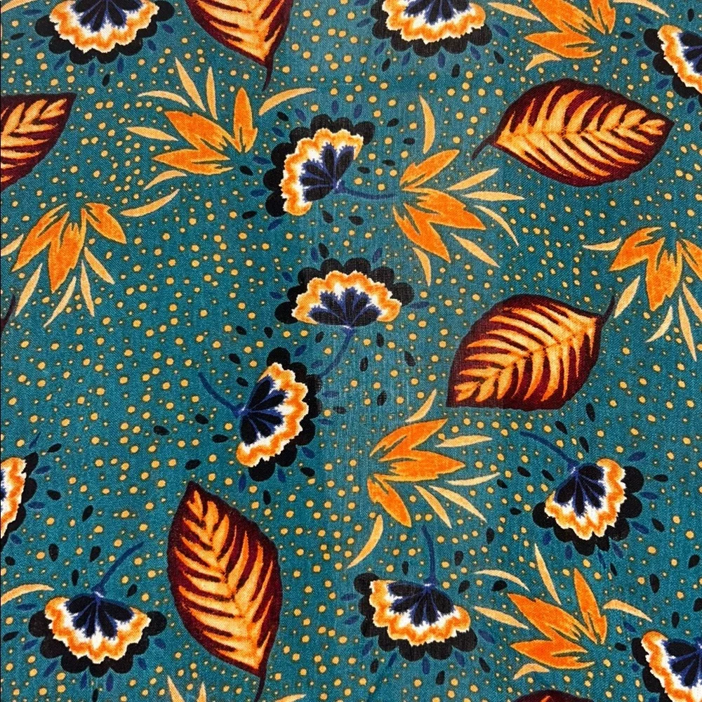 Patrons of Peace Teal and Orange Front Tie Blouse - Picture 7 of 11